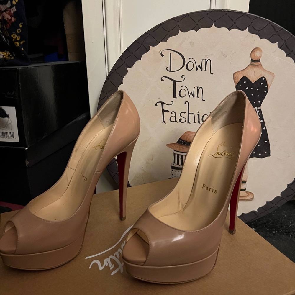 Christian Louboutin Lady Peep 150 Patent Heels